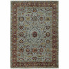 4' x 5' Blue Red Green and Gold Oriental Power Loom Stain Resistant Area Rug