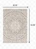 4' x 5' Ivory Grey Distressed Oversize Medallion Indoor Area Rug