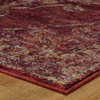 4' x 5' Red and Gold Oriental Power Loom Stain Resistant Area Rug