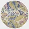 4' x 5' Pastel Tropical Leaves Wool Indoor Area Rug