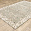 4' x 5' Grey Ivory Tan Brown and Gold Oriental Power Loom Stain Resistant Area Rug