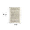 4' x 5' Grey Ivory Tan Brown and Gold Oriental Power Loom Stain Resistant Area Rug