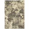 4' x 5' Charcoal Grey Beige and Tan Abstract Power Loom Stain Resistant Area Rug