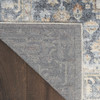 4' x 6' Gray Oriental Power Loom Distressed Washable Polyester Area Rug