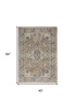 4' x 6' Beige and Grey Oriental Power Loom Non Skid Area Rug
