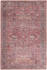 4' x 6' Brick Oriental Power Loom Distressed Washable Area Rug