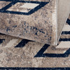 4' x 6' Beige and Blue Boho Chic Area Rug