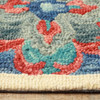 4' x 6' Blue and Rust Wool Geometric Tufted Stain Resistant Area Rug