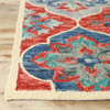 4' x 6' Blue and Rust Wool Geometric Tufted Stain Resistant Area Rug