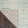 4' x 6' Aqua Floral Power Loom Area Rug