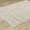 4' x 6' Ivory Beige Taupe and Tan Geometric Power Loom Area Rug with Fringe
