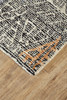 4' x 6' Black Ivory and Green Wool Geometric Tufted Handmade Distressed Area Rug