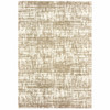 4' x 6' Ivory and Gray Abstract Strokes Area Rug