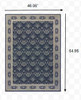 4' x 6' Navy and Gray Floral Ditsy Area Rug