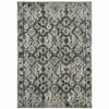 4' x 6' Ivory Charcoal Grey Blue Rust Gold and Brown Oriental Power Loom Area Rug