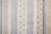 4' x 6' Ivory Tan and Gray Wool Striped Hand Knotted Stain Resistant Area Rug