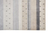 4' x 6' Ivory Tan and Gray Wool Striped Hand Knotted Stain Resistant Area Rug