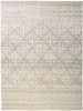 4' x 6' Ivory Tan and Gray Geometric Hand Knotted Area Rug