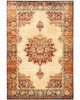 4' x 6' Gold and Orange Floral Medallion Area Rug