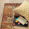 4' x 6' Gold and Orange Floral Medallion Area Rug