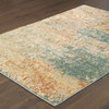 4' x 6' Foam Blue Pumpkin and Golden Yellow Abstract Power Loom Stain Resistant Area Rug