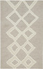 4' x 6' Gray and Ivory Wool Geometric Tufted Handmade Stain Resistant Area Rug