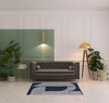 4' x 6' Blue & Silver Wool Geometric Tufted Handmade Area Rug