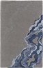 4' x 6' Gray Taupe and Blue Wool Abstract Tufted Handmade Area Rug
