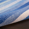 4' x 6' Blue and White Striped Dhurrie Area Rug