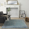 4' x 6' Blue Southwestern Power Loom Area Rug