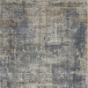 4' x 6' Blue and Beige Abstract Power Loom Distressed Non Skid Area Rug