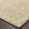 4' x 6' Sand and Ivory Geometric Power Loom Stain Resistant Area Rug