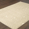4' x 6' Sand and Ivory Geometric Power Loom Stain Resistant Area Rug