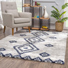 4' x 6' Gray and Navy Boho Chic Area Rug