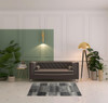 4' x 6' Charcoal Silver & Grey Geometric Shag Power Loom Stain Resistant Area Rug
