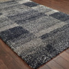 4' x 6' Charcoal Silver & Grey Geometric Shag Power Loom Stain Resistant Area Rug