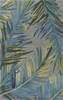 4' x 6' Grey Blue Hand Tufted Tropical Palms Indoor Area Rug