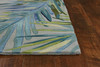 4' x 6' Grey Blue Hand Tufted Tropical Palms Indoor Area Rug