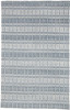 4' x 6' Blue Gray and Ivory Striped Hand Woven Area Rug