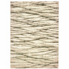 4' x 6' Ivory Sand and Ash Abstract Power Loom Stain Resistant Area Rug