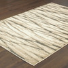 4' x 6' Ivory Sand and Ash Abstract Power Loom Stain Resistant Area Rug