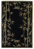 4' x 6' Black Hand Tufted Bordered Bamboo Indoor Area Rug