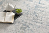 4' x 6' Ivory and Blue Abstract Distressed Area Rug