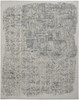 4' x 6' Green Blue and Ivory Abstract Hand Woven Distressed Area Rug