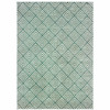 4' x 6' Foam Blue and Ivory Geometric Power Loom Stain Resistant Area Rug
