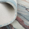 4' x 6' Blue Red and Ivory Wool Abstract Tufted Handmade Stain Resistant Area Rug