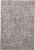 4' x 6' Gray Taupe and Yellow Abstract Stain Resistant Area Rug