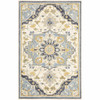 4' x 6' Blue and Ivory Bohemian Area Rug