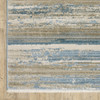 4' x 6' Ivory Beige Grey Blue and Tan Abstract Power Loom Area Rug with Fringe