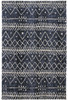 4' x 6' Blue and Ivory Striped Stain Resistant Area Rug